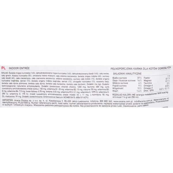Cat food Acana Indoor Entrée Adult Chicken Turkey Fish Rabbit 4,5 Kg - Image 2