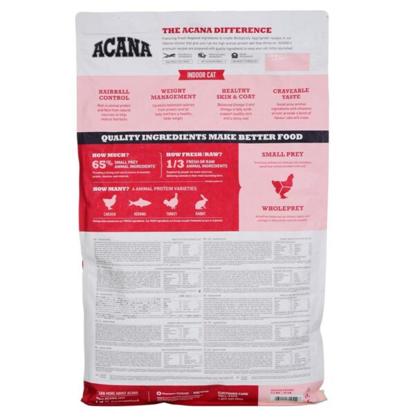 Cat food Acana Indoor Entrée Adult Chicken Turkey Fish Rabbit 4,5 Kg - Image 3