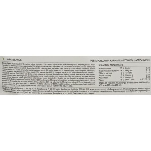 Cat food Acana Grasslands Chicken Fish Lamb 4,5 Kg - Image 2