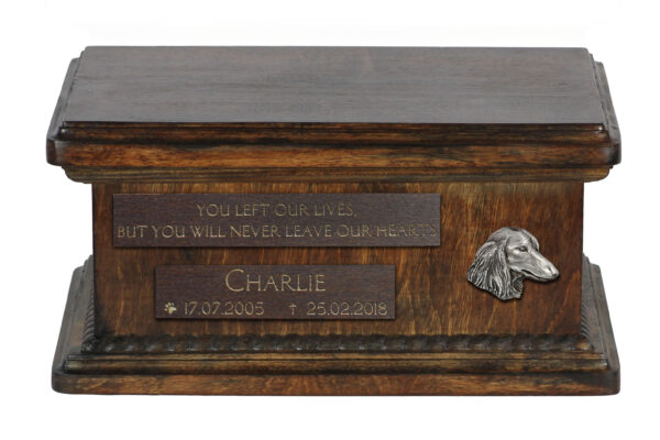 Dachshund - wooden urn for dog ashes, personalized urn with engraving, small urn for dog ashes from the Art-Dog brand
