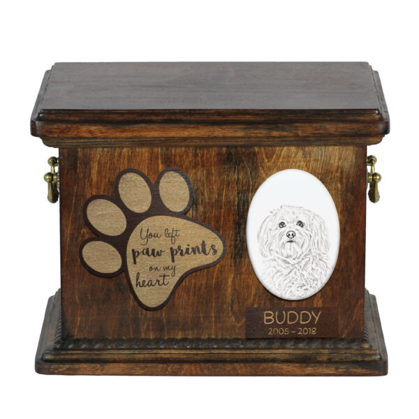 Havanese, Havanese Cuban Bichon, Bichón Havanés - urn for dog ashes, personalized urn with a photo, dog photo urn by Art-Dog