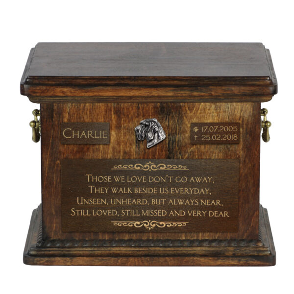 Italian Spinone, Spinone Italiano, Bracco Spinoso - urn for dog ashes, personalized urn with engraving, commemorative box for dog ashes by Art-Dog brand