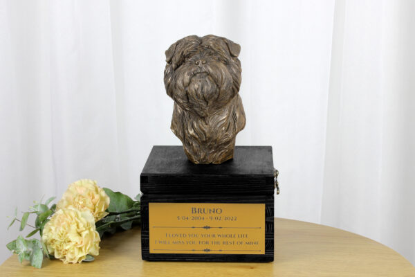 Affenpinscher, Affen, Affie - an urn with an engraving and a sculpture of a dog, a handmade product by the Art-Dog brand. - Image 2