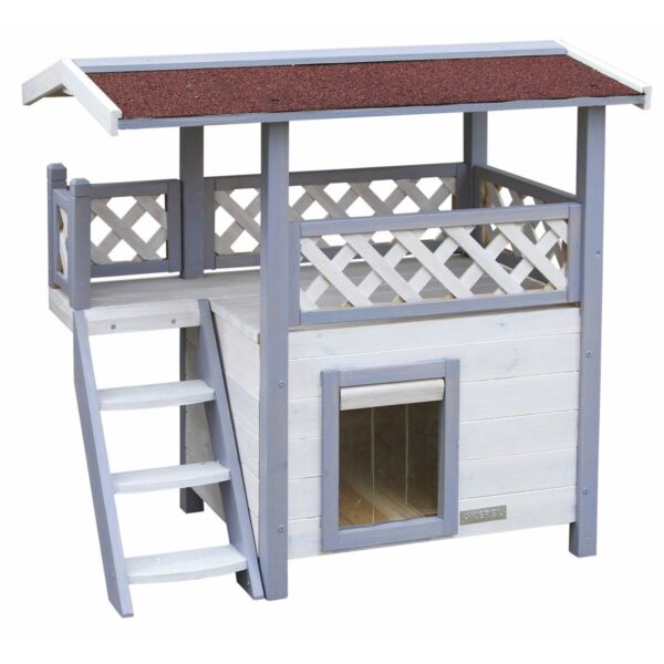 Hut Kerbl Lodge Ontario Grey 77 x 50 x 73 cm Cat Wood - Image 2