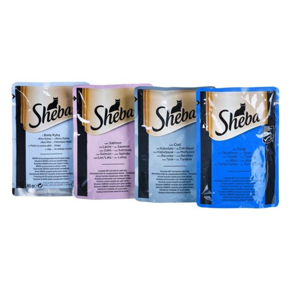 Cat food Sheba Fine Flakes Salmon Tuna Fish Cod 80 x 85 g - Image 2