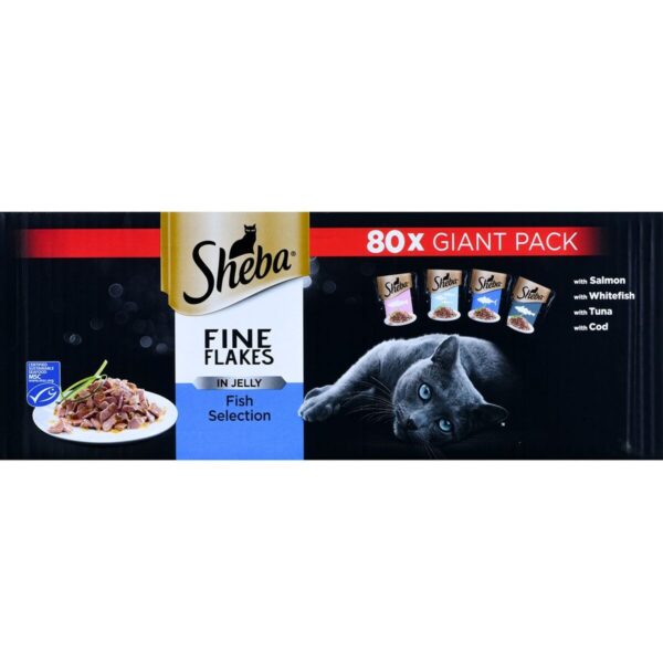 Cat food Sheba Fine Flakes Salmon Tuna Fish Cod 80 x 85 g - Image 3