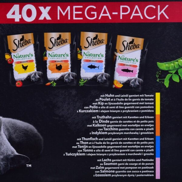 Cat food Sheba Nature's Collection Mix Chicken Salmon Tuna Turkey 40 x 85 g - Image 2