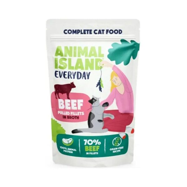 Cat food ANIMAL ISLAND Beef and chicken 40 x 85 g - Image 2