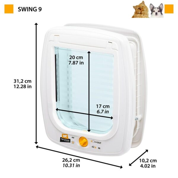 Cat Flap Ferplast Swing 9 White 26,1 x 31,2 x 14,2 cm 26,2 x 10,2 x 31,2 cm Plastic - Image 2
