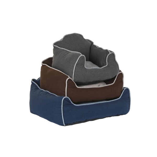 Pet bed DKD Home Decor Blue Brown Grey 72 x 61 x 34 cm - Image 2
