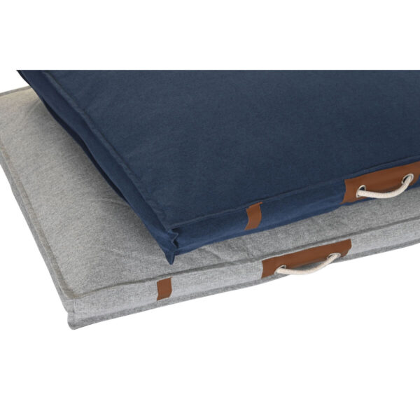 Pet bed DKD Home Decor 88 x 68 x 10 cm Navy Blue Light grey 2 Units - Image 3