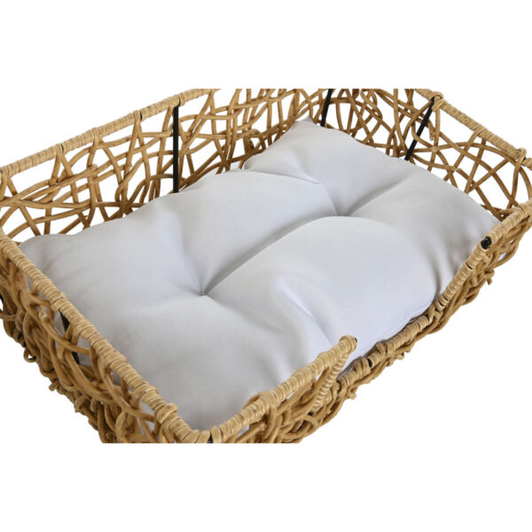 Pet bed Home ESPRIT White Light brown Metal synthetic rattan 50 x 35 x 14 cm (2 Pieces) - Image 2