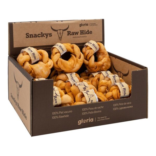 Dog Snack Gloria Snackys Rawhide Honey 12 cm Donut Braiding - Image 4