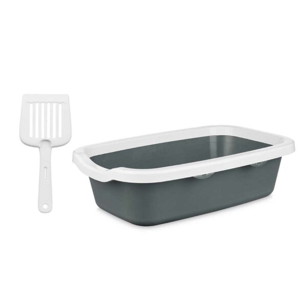 Cat Litter Box White Anthracite Plastic 25 x 11 x 2 cm (11 Units) - Image 2
